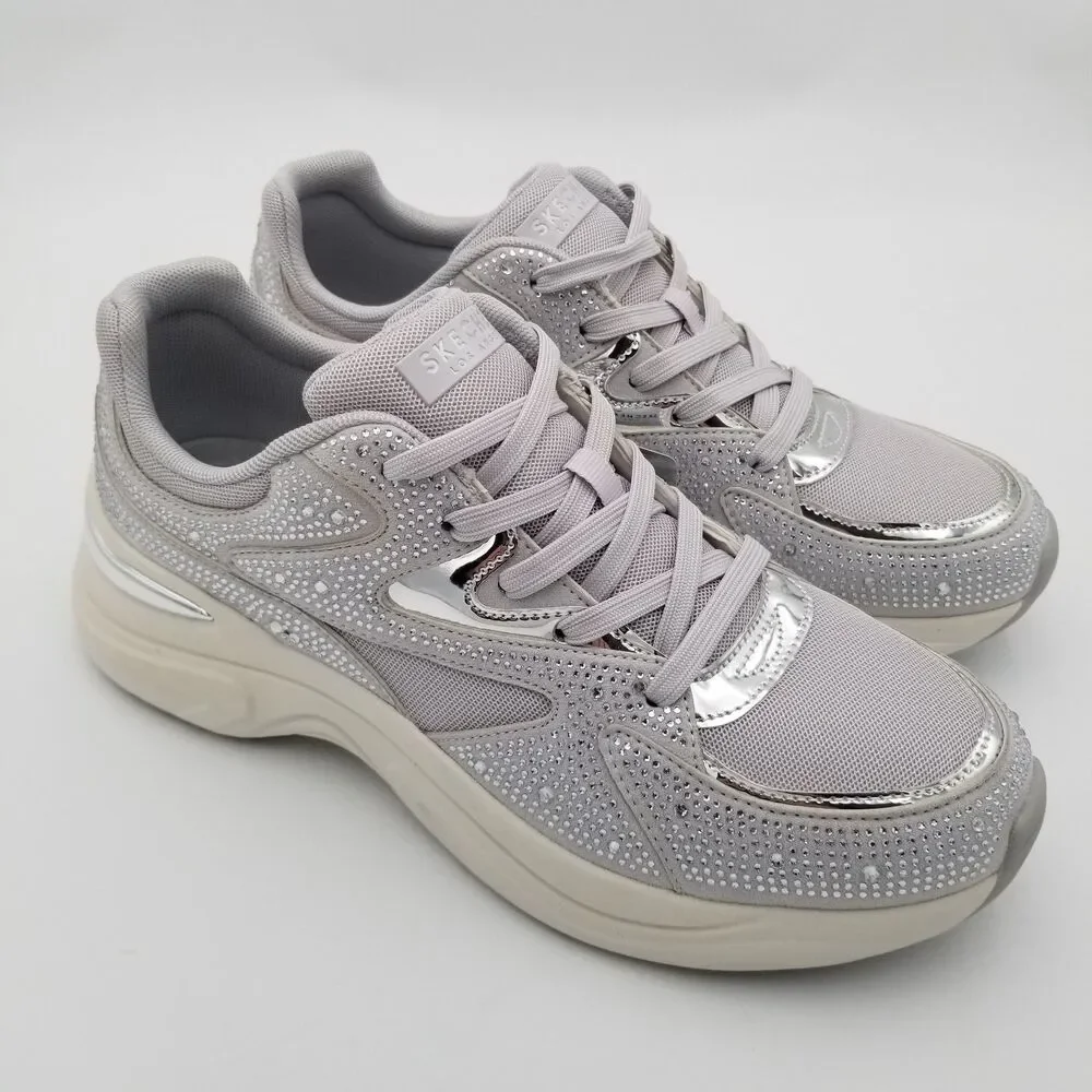 NWOB Skechers Street Hazel - Dazzle N Dash Sneaker Light Grey Women's Size 11